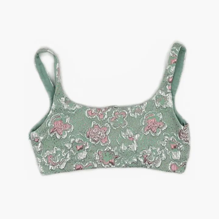 Miu Miu Miu Miu Floral Lace Crop Top for Women 0079 Size M / US 6-8 / IT 42-44 - 3 Thumbnail