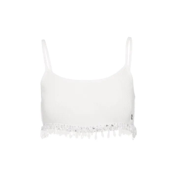 Miu Miu Miu Miu White Knit Crop Top 0079 Size M / US 6-8 / IT 42-44 - 2 Thumbnail