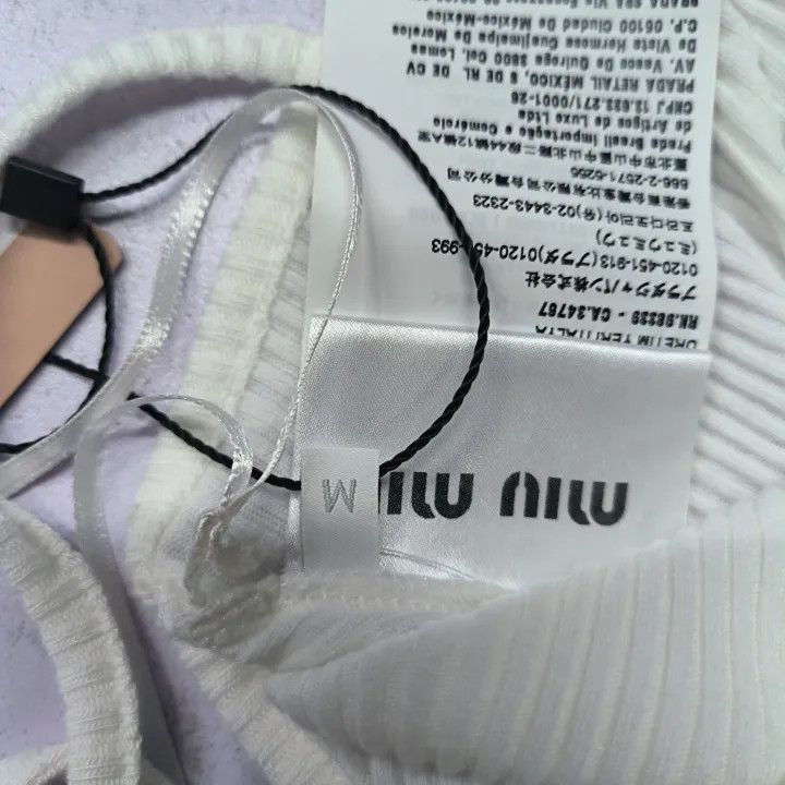 Miu Miu Miu Miu White Knit Crop Top 0079 Size M / US 6-8 / IT 42-44 - 3 Thumbnail