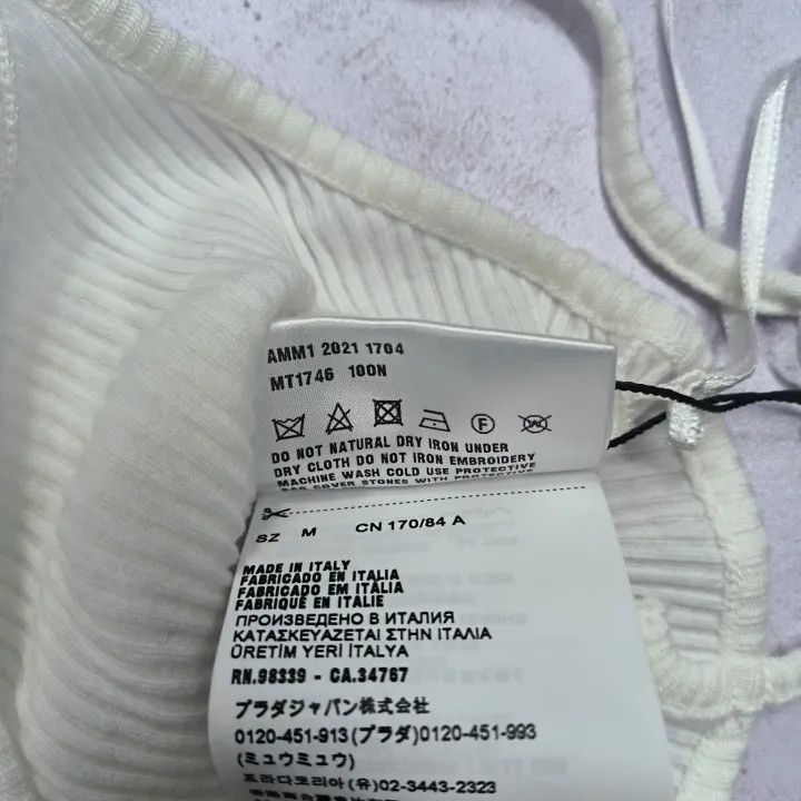 Miu Miu Miu Miu White Knit Crop Top 0079 Size M / US 6-8 / IT 42-44 - 4 Thumbnail