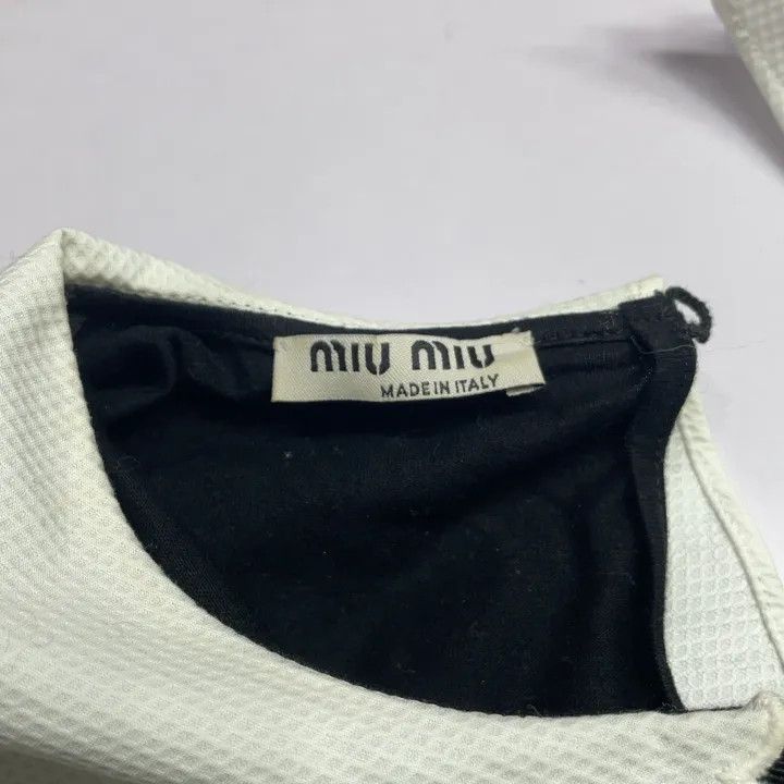 Miu Miu Miu Miu Black Logo Collared T-Shirt for Women 0079 Size XS / US 0-2 / IT 36-38 - 4 Thumbnail