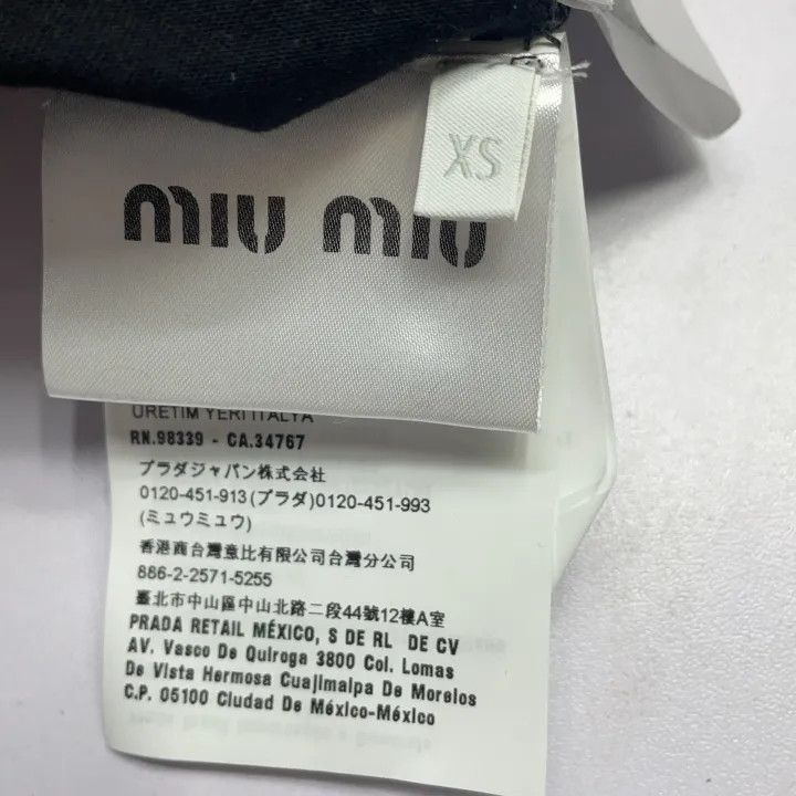 Miu Miu Miu Miu Black Logo Collared T-Shirt for Women 0079 Size XS / US 0-2 / IT 36-38 - 5 Thumbnail