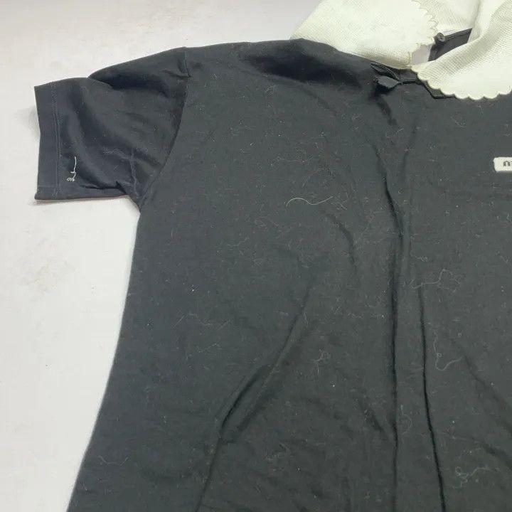 Miu Miu Miu Miu Black Logo Collared T-Shirt for Women 0079 Size XS / US 0-2 / IT 36-38 - 10 Thumbnail