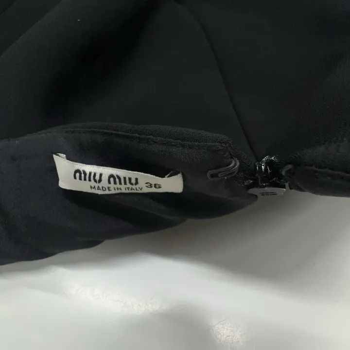 Miu Miu Miu Miu Black Sleeveless Mini Dress with Bow 0079 Size S / US 4 / IT 40 - 4 Thumbnail