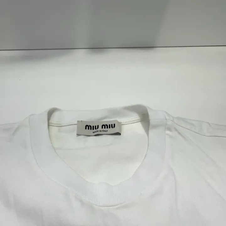 Miu Miu Miu Miu Heart Embroidered Short Sleeve T-shirt 0079 Size XS / US 0-2 / IT 36-38 - 8 Thumbnail