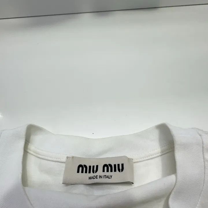 Miu Miu Miu Miu Heart Embroidered Short Sleeve T-shirt 0079 Size XS / US 0-2 / IT 36-38 - 6 Thumbnail