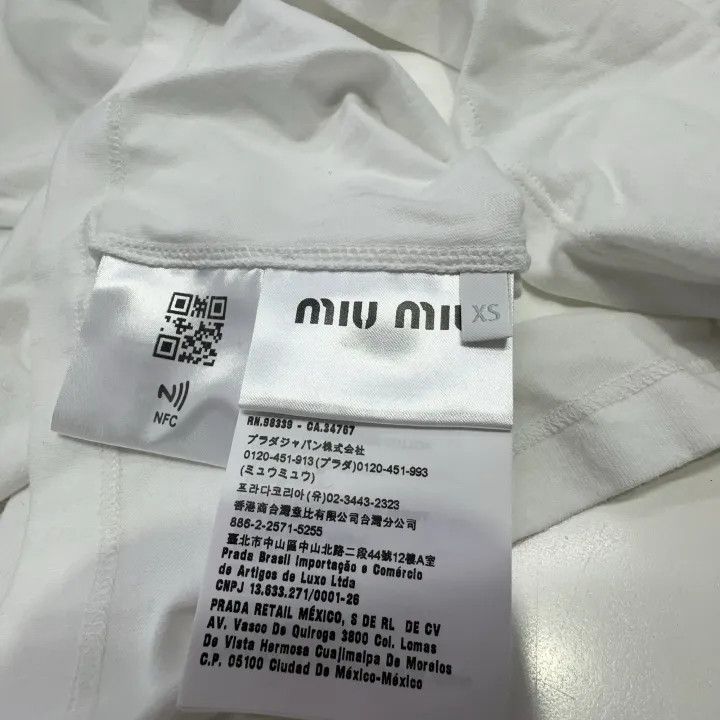Miu Miu Miu Miu Heart Embroidered Short Sleeve T-shirt 0079 Size XS / US 0-2 / IT 36-38 - 4 Thumbnail
