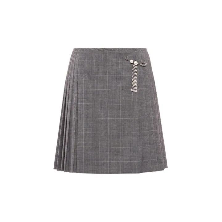 Miu Miu Miu Miu FW21 Check Pleated Skirt 0079 Size 40" / US 18 - 2 Thumbnail