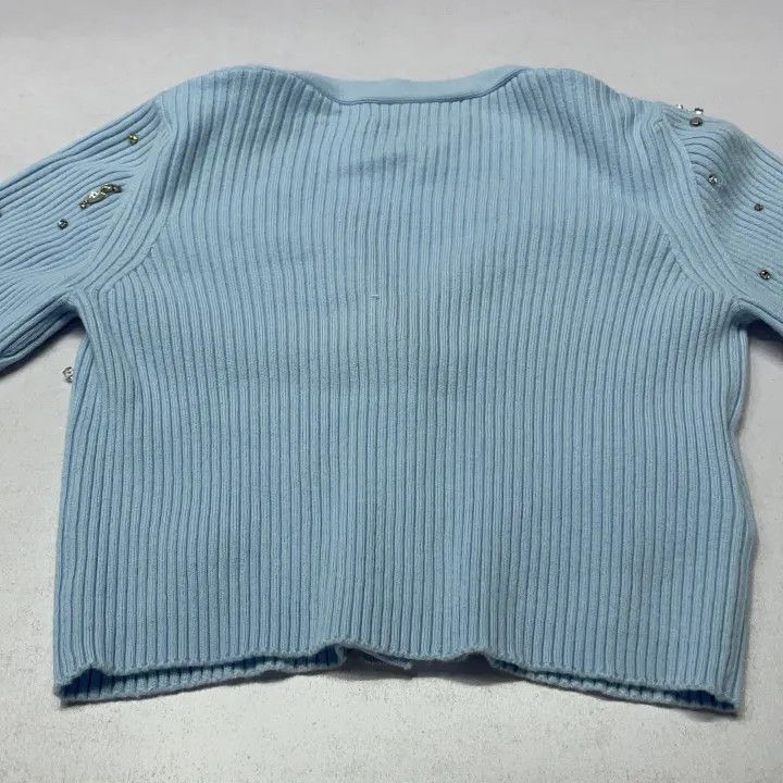 Miu Miu Miu Miu Embroidered Long Sleeve V-Neck Sweater 0079 Size S / US 4 / IT 40 - 6 Thumbnail