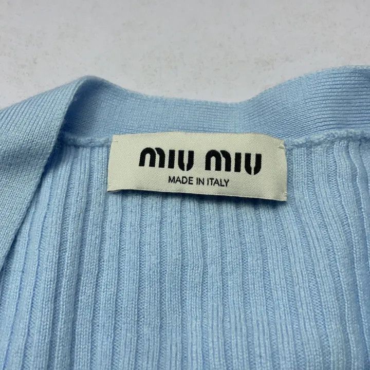Miu Miu Miu Miu Embroidered Long Sleeve V-Neck Sweater 0079 Size S / US 4 / IT 40 - 3 Thumbnail