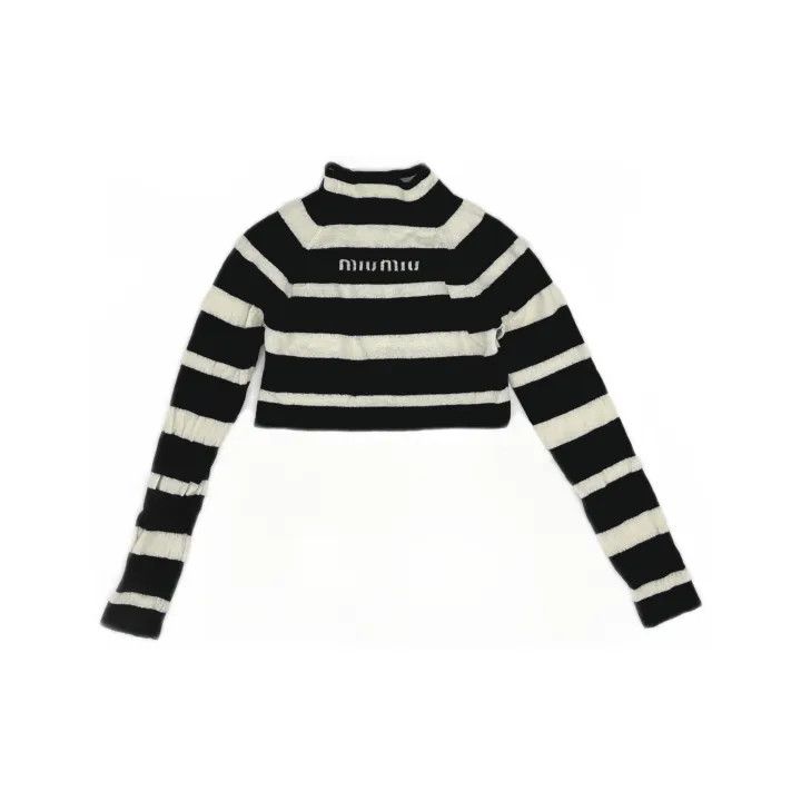 Miu Miu Miu Miu Striped Long Sleeve Sweater for Women 0079 Size M / US 6-8 / IT 42-44 - 2 Thumbnail
