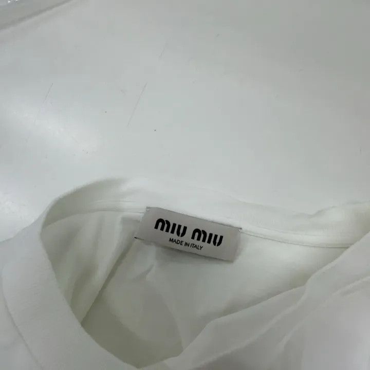 Miu Miu Miu Miu SS23 Logo Embroidered Cotton Crop Top 0079 Size S / US 4 / IT 40 - 6 Thumbnail