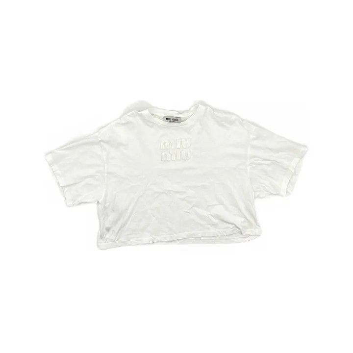 Miu Miu Miu Miu SS23 Logo Embroidered Cotton Crop Top 0079 Size S / US 4 / IT 40 - 2 Thumbnail