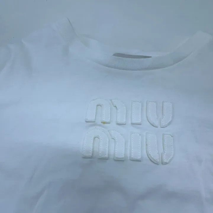 Miu Miu Miu Miu SS23 Logo Embroidered Cotton Crop Top 0079 Size S / US 4 / IT 40 - 7 Thumbnail