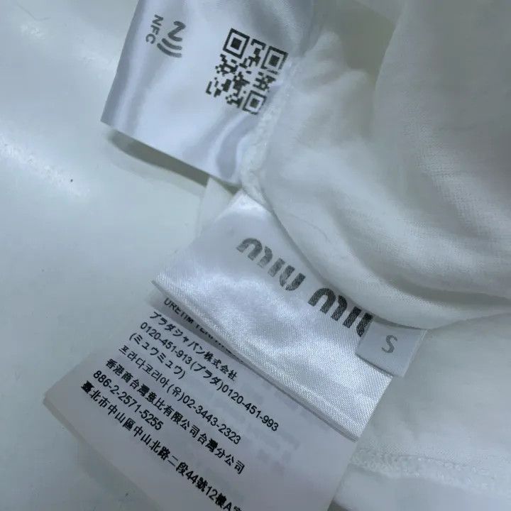 Miu Miu Miu Miu SS23 Logo Embroidered Cotton Crop Top 0079 Size S / US 4 / IT 40 - 4 Thumbnail