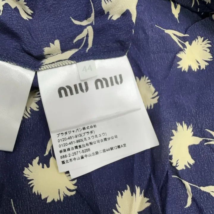 Miu Miu Miu Miu Floral Print Short Sleeve Shirt 0079 Size L / US 10 / IT 46 - 3 Thumbnail