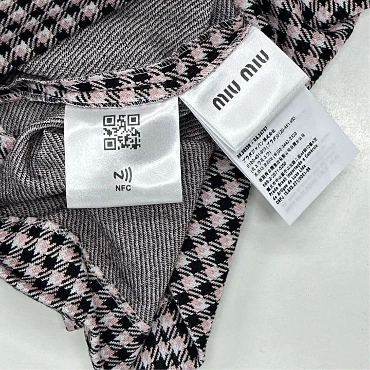 Miu Miu Brown Check Short Sleeve Dress 0079