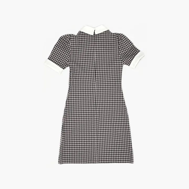 Miu Miu Brown Check Short Sleeve Dress 0079