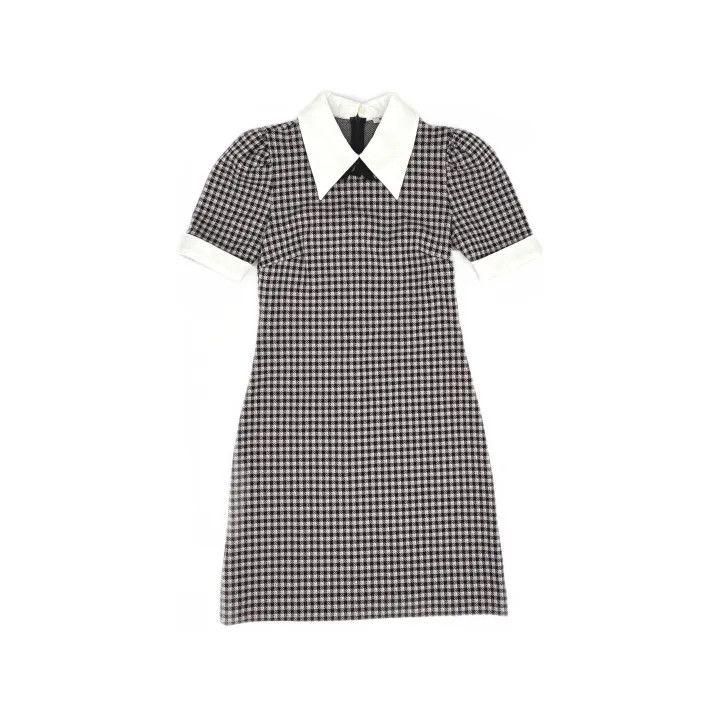 Miu Miu Brown Check Short Sleeve Dress 0079