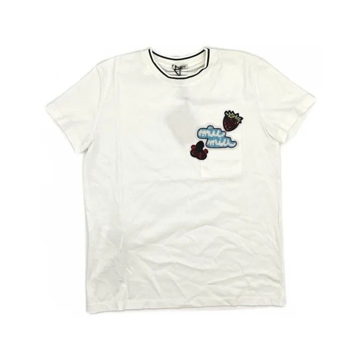 Miu Miu Miu Miu Embroidered Strawberry and Cherry Graphic Tee 0079 Size M / US 6-8 / IT 42-44 - 2 Thumbnail