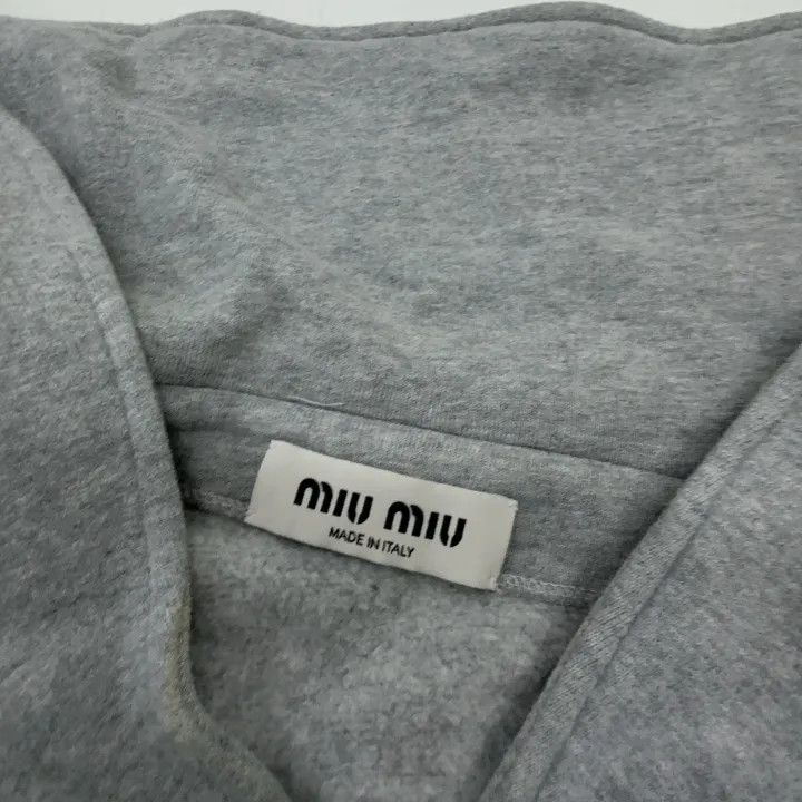 Miu Miu Miu Miu Gray Sleeveless Hoodie for Women 0079 Size L / US 10 / IT 46 - 6 Thumbnail