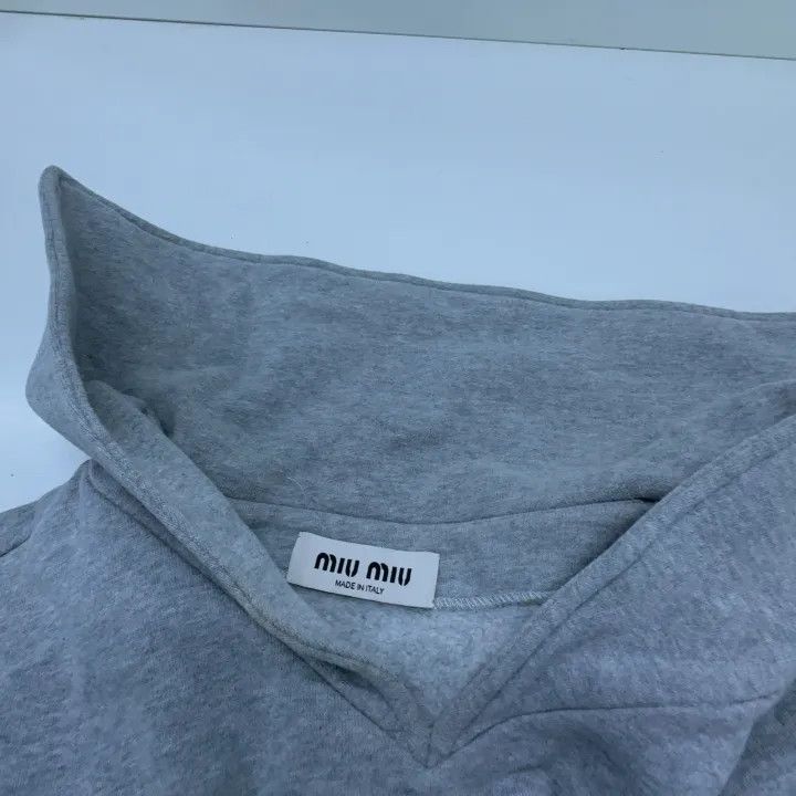Miu Miu Miu Miu Gray Sleeveless Hoodie for Women 0079 Size L / US 10 / IT 46 - 7 Thumbnail