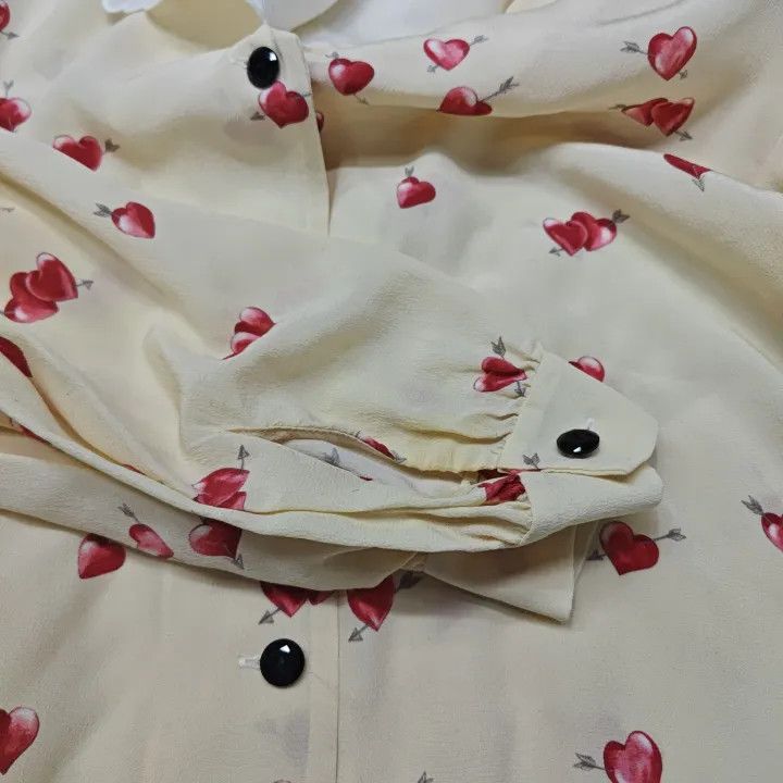 Miu Miu Miu Miu SS23 Heart Print Long Sleeve Shirt 0079 Size M / US 6-8 / IT 42-44 - 8 Thumbnail