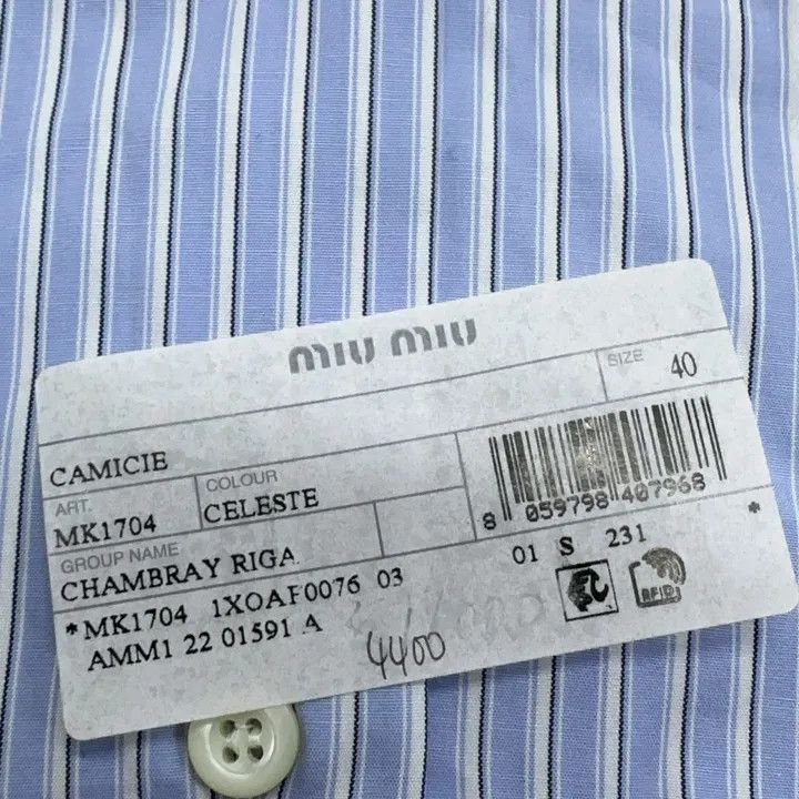 Miu Miu Miu Miu Stylish Striped Navy Shirt for Women 0079 Size M / US 6-8 / IT 42-44 - 5 Thumbnail
