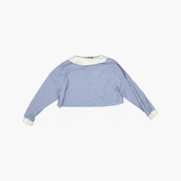 Miu Miu Miu Miu Stylish Striped Navy Shirt for Women 0079 Size M / US 6-8 / IT 42-44 - 3 Thumbnail