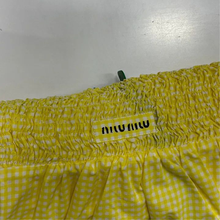 Miu Miu Miu Miu SS22 Yellow Gingham Sleeveless Dress 0079 Size S / US 4 / IT 40 - 5 Thumbnail