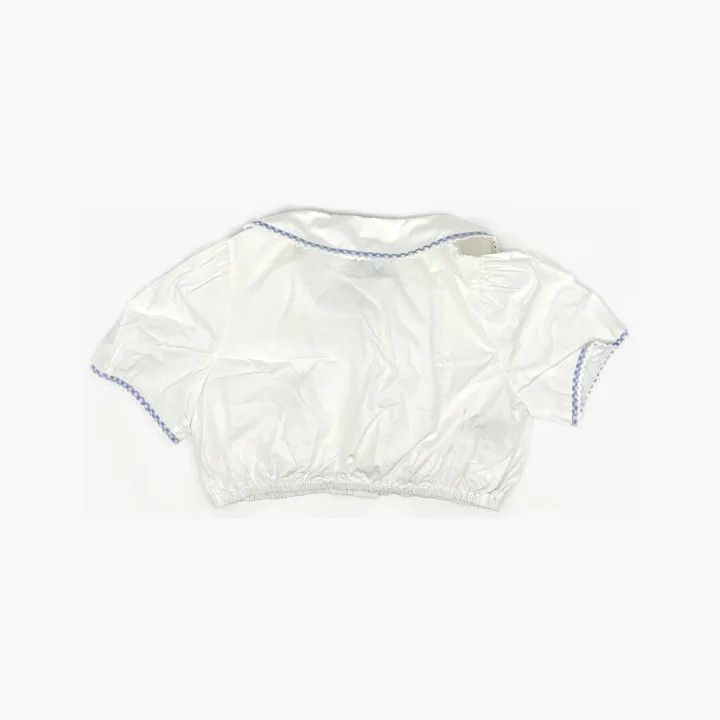 Miu Miu Miu Miu White Cropped Shirt with Print 0079 Size L / US 10 / IT 46 - 3 Thumbnail