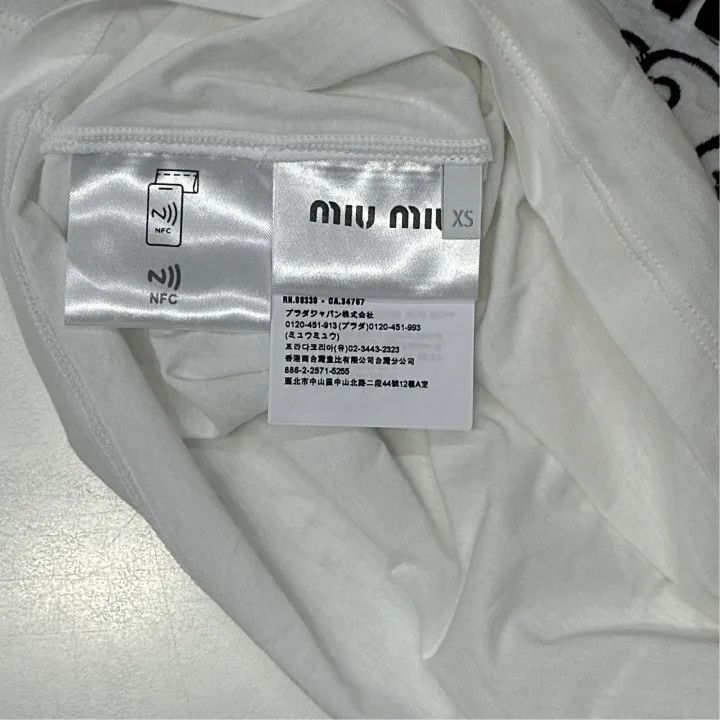 Miu Miu Miu Miu Cloud Logo Embroidered T-Shirt 0079 Size XS / US 0-2 / IT 36-38 - 3 Thumbnail