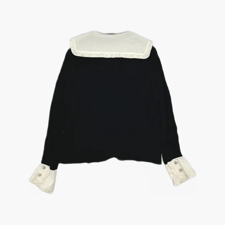 Miu Miu Miu Miu Black Long Sleeve Bow Blouse 0079 Size L / US 10 / IT 46 - 3 Thumbnail