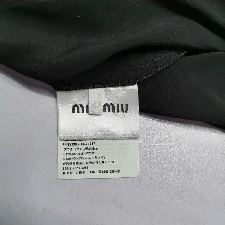 Miu Miu Miu Miu Black Long Sleeve Bow Blouse 0079 Size L / US 10 / IT 46 - 4 Thumbnail