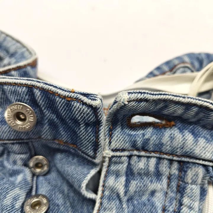 Miu Miu Miu Miu SS22 Logo Denim Shorts 0079 Size 27" / US 4 / IT 40 - 8 Thumbnail