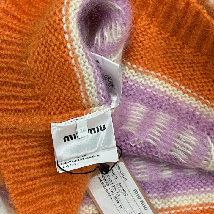 Miu Miu Miu Miu Colorful Striped Logo Knit Sweater 0079 Size S / US 4 / IT 40 - 2 Thumbnail