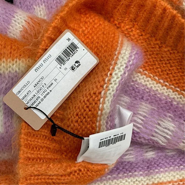 Miu Miu Miu Miu Colorful Striped Logo Knit Sweater 0079 Size S / US 4 / IT 40 - 3 Thumbnail