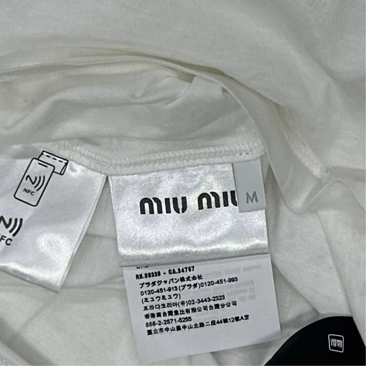 Miu Miu Miu Miu Logo Cloud Embroidery Short Sleeve Tee 0079 Size M / US 6-8 / IT 42-44 - 3 Thumbnail
