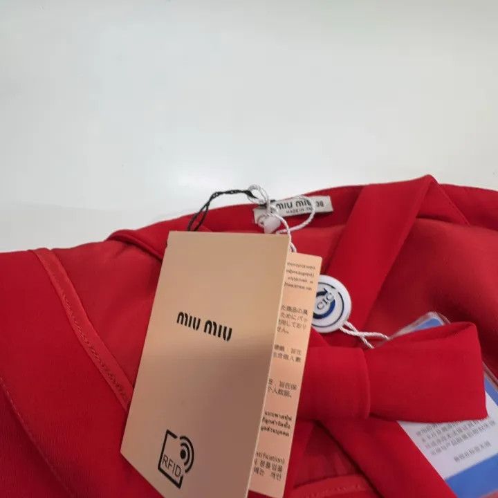 Miu Miu Miu Miu Red Halter Neck Dress with Pearls 0079 Size M / US 6-8 / IT 42-44 - 5 Thumbnail