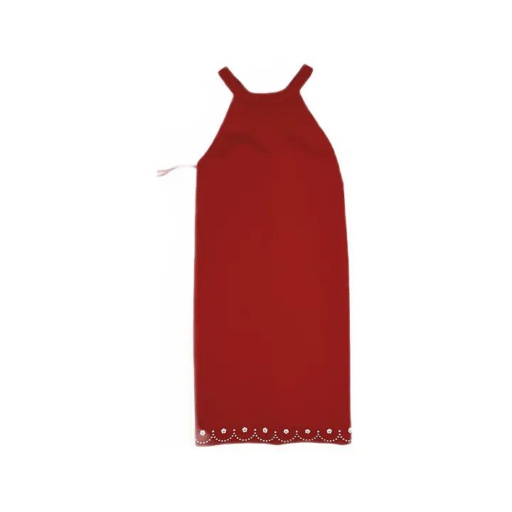Miu Miu Miu Miu Red Halter Neck Dress with Pearls 0079 Size M / US 6-8 / IT 42-44 - 2 Thumbnail