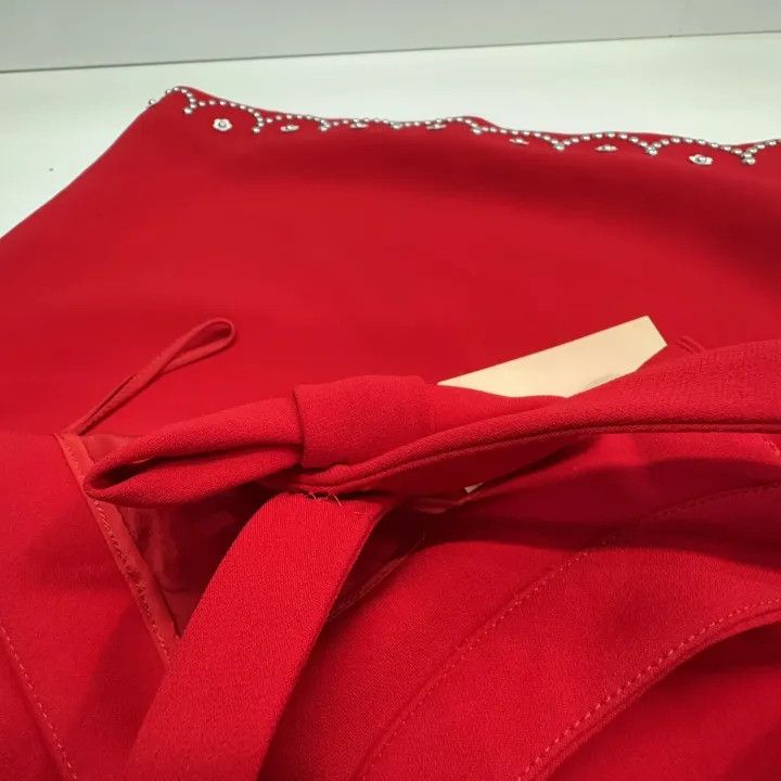 Miu Miu Miu Miu Red Halter Neck Dress with Pearls 0079 Size M / US 6-8 / IT 42-44 - 9 Thumbnail