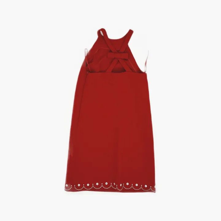 Miu Miu Miu Miu Red Halter Neck Dress with Pearls 0079 Size M / US 6-8 / IT 42-44 - 3 Thumbnail