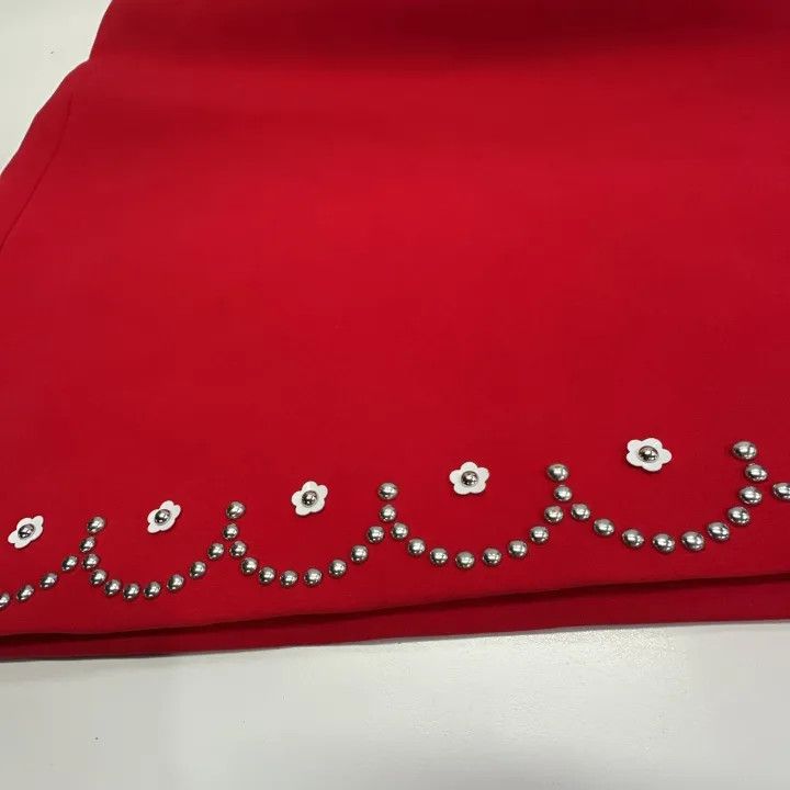 Miu Miu Miu Miu Red Halter Neck Dress with Pearls 0079 Size M / US 6-8 / IT 42-44 - 8 Thumbnail