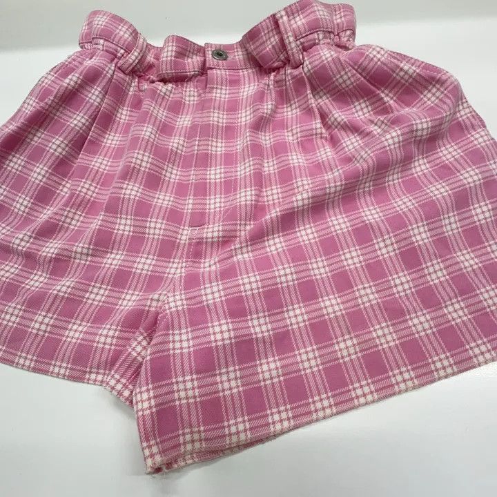 Miu Miu Miu Miu SS22 Pink Plaid Casual Shorts 0079 Size 38" / US 16 / IT 52 - 7 Thumbnail