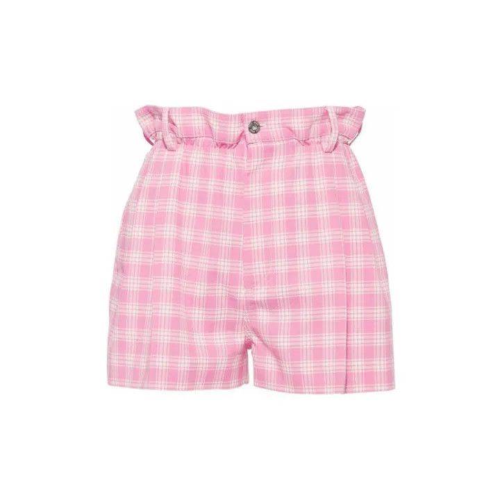 Miu Miu Miu Miu SS22 Pink Plaid Casual Shorts 0079 Size 38" / US 16 / IT 52 - 2 Thumbnail