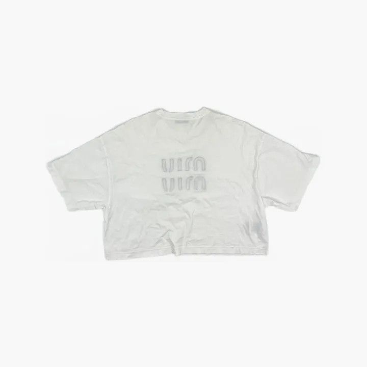Miu Miu Miu Miu Logo Print Short Sleeve T-Shirt 0079 Size S / US 4 / IT 40 - 3 Thumbnail