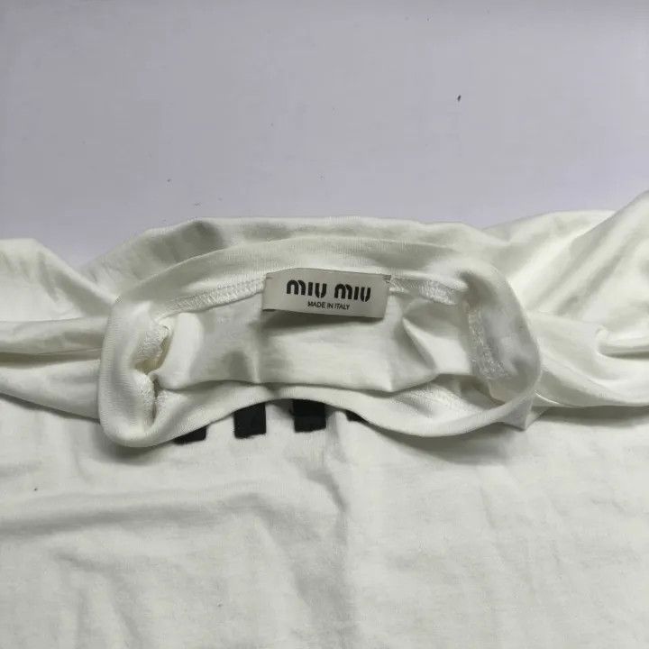 Miu Miu Miu Miu Logo Print Short Sleeve T-Shirt 0079 Size S / US 4 / IT 40 - 8 Thumbnail