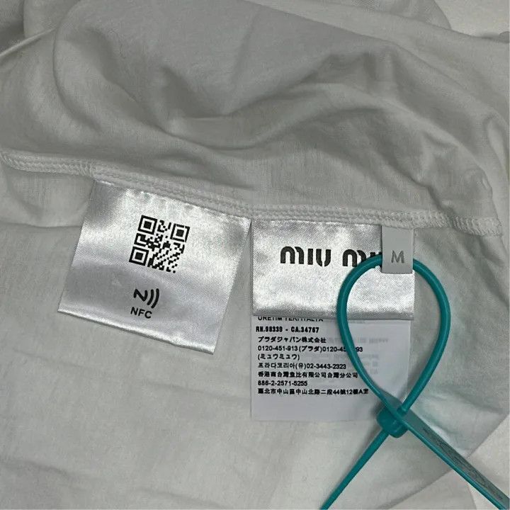Miu Miu Miu Miu SS23 Logo Print Short Sleeve T-Shirt 0079 Size M / US 6-8 / IT 42-44 - 2 Thumbnail