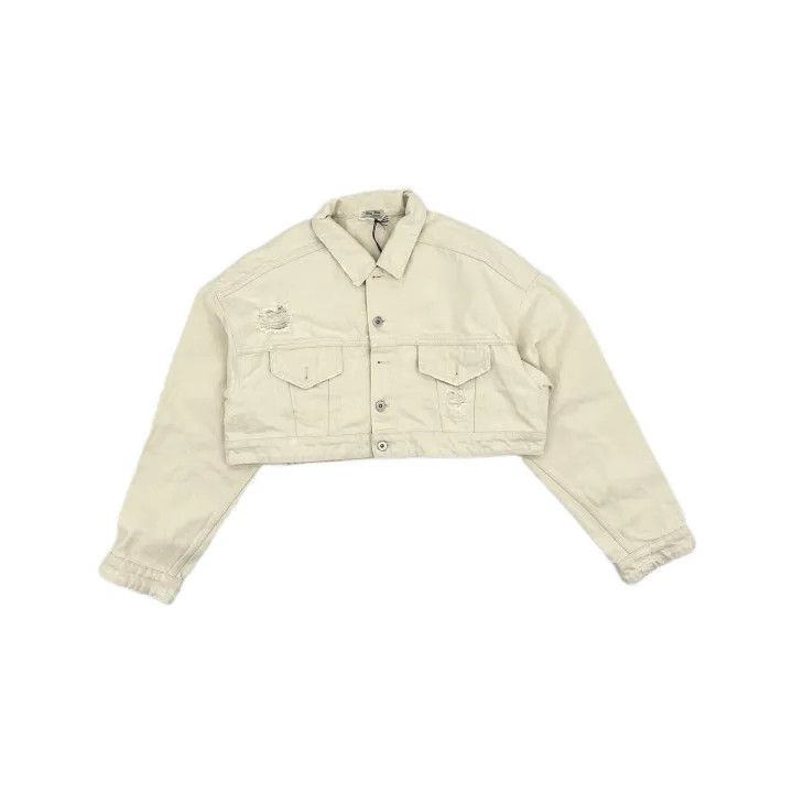 Miu Miu Miu Miu Cropped Denim Jacket for Women 0079 Size S / US 4 / IT 40 - 2 Thumbnail