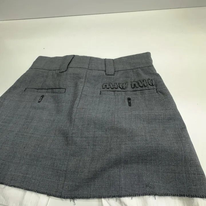 Miu Miu Miu Miu Mini A-Line Skirt in Slate Gray 0079 Size 36" / US 14 / IT 50 - 8 Thumbnail